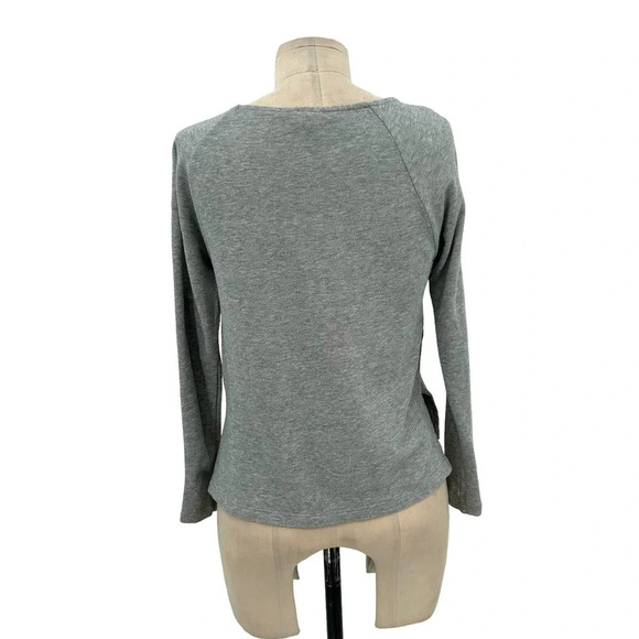 James Perse Gray Button Neckline Long Sleeve T-Shirt Size 00 / XXS‎ - Picture 5 of 9